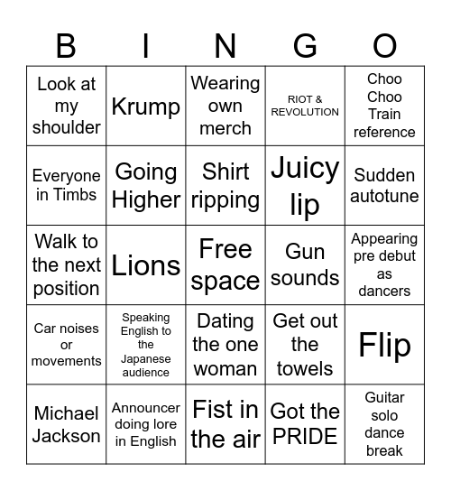 Exile Tribe Bingo Card