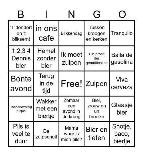 Huizenroute uitje 2025 Bingo Card