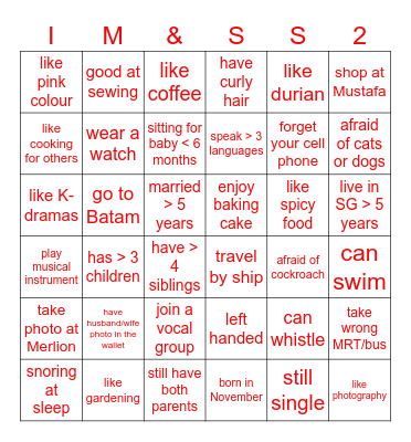 FIND NEW FRIEDS! Bingo Card