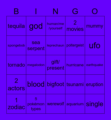Beb bingo Card