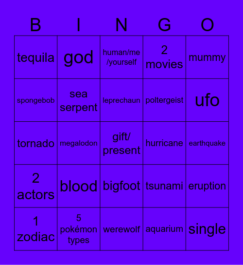 Beb bingo Card