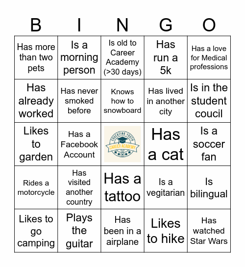 GTKY Bingo Card