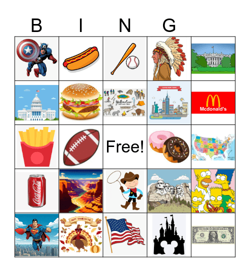 USA Bingo Card
