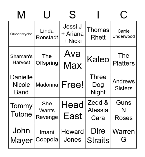 Music_11152025 Bingo Card