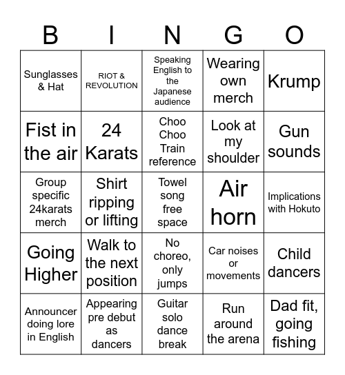Exile Tribe Live Bingo Card