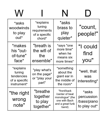 Dr Hopkins Bingo Card