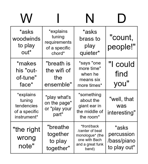 Dr Hopkins Bingo Card