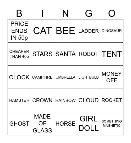 LIDL SHOP Bingo Card