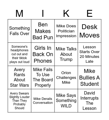 Ancient History Bingo Card