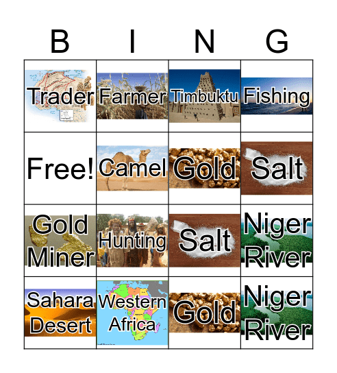Ancient Mali  Bingo Card