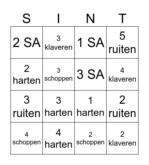 Sintdrive 2025 Bingo Card