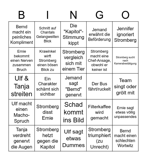 Stromberg Film Bingo Card