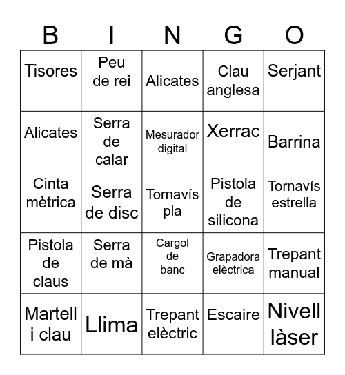 Eines Bingo Card