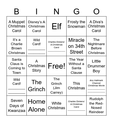 Christmas Show Bingo Card