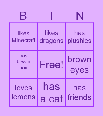 do you know me? Bingo Card