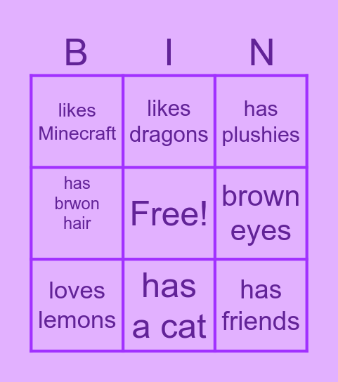 do you know me? Bingo Card