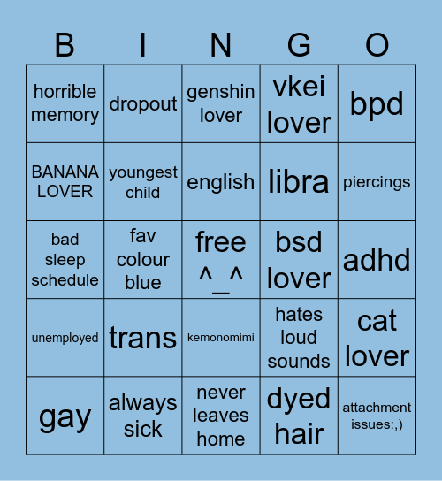 ki's bingo (peak) Bingo Card