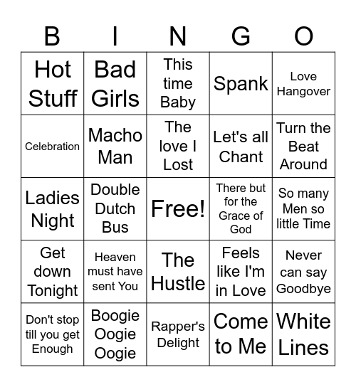 Disco game 2 Bingo Card