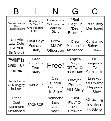 SRRS Bingo Card