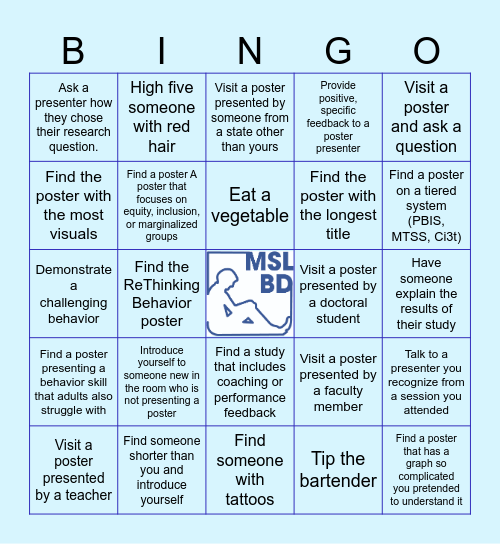Poster Session Bingo Card