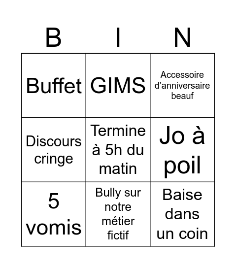 Jo BD Bingo Card