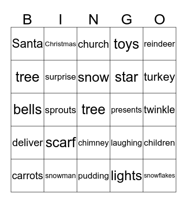 Christmas Bingo Card