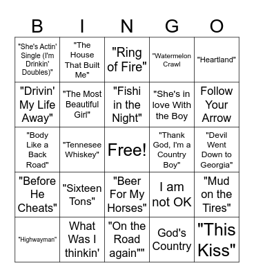 Heartland Bingo Card