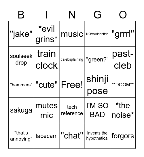 calebgo Bingo Card