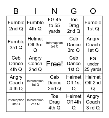 Pete's 2025 Grey Cup  Bingo Card