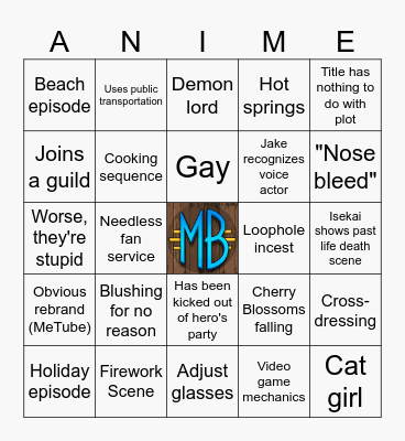 Seasonal Anime BINGO Card