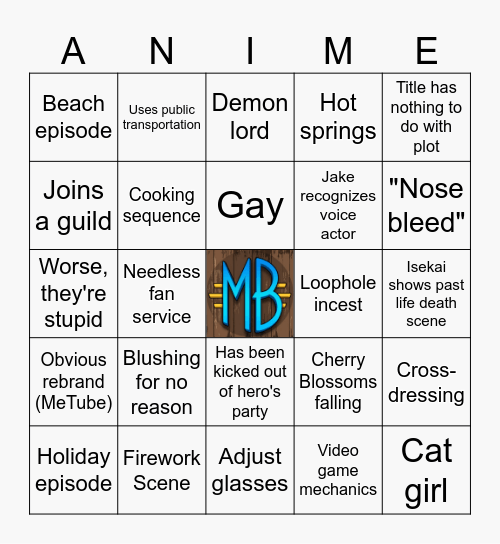Seasonal Anime BINGO Card