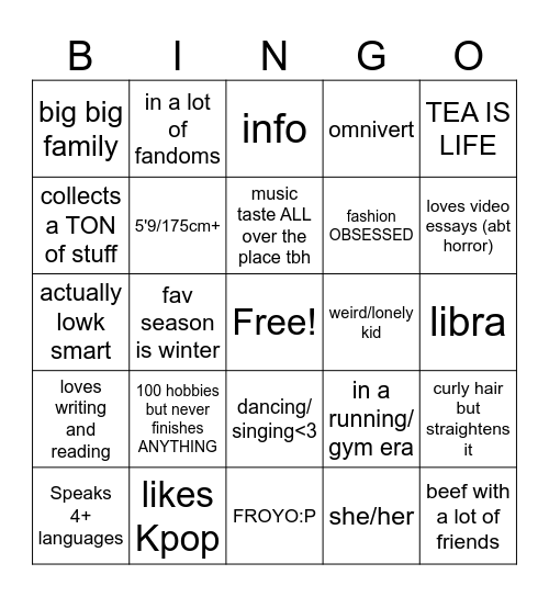 ellers Bingo Card
