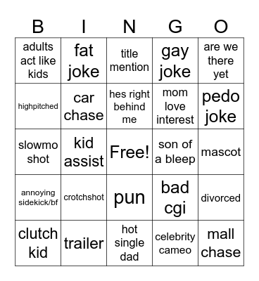 playdate Bingo Card