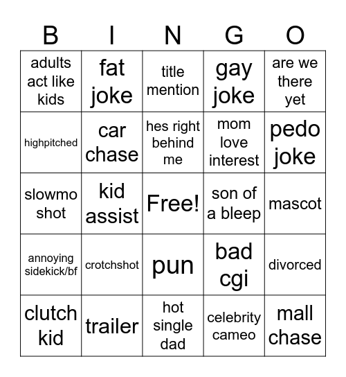 playdate Bingo Card