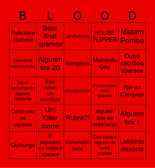 Hexatombe Ep 4 Bingo Card