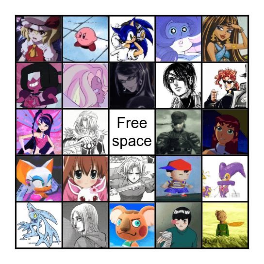 Favorite character bingo Card