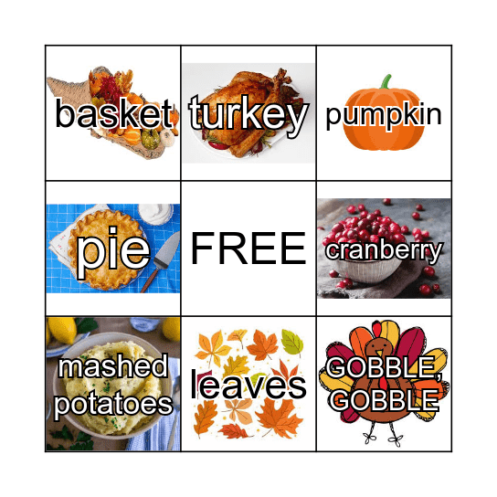 Thanksgiving Bingo Card