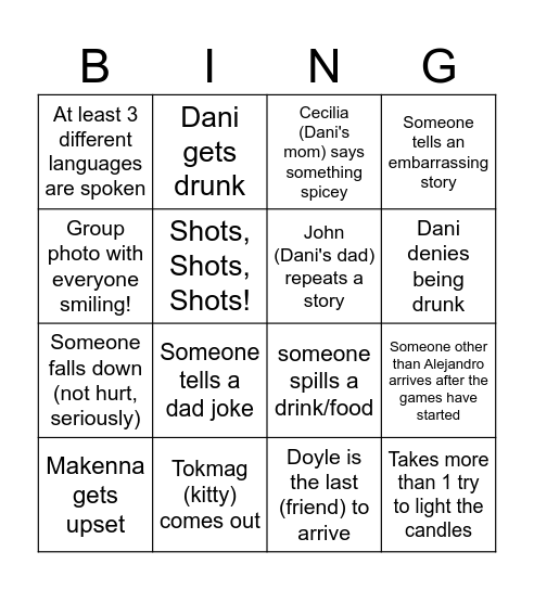 SWEET 16 (x2) Bingo Card