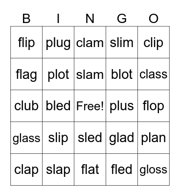 l blends Bingo Card