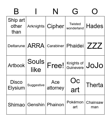 Comicon 25 Bingo Card