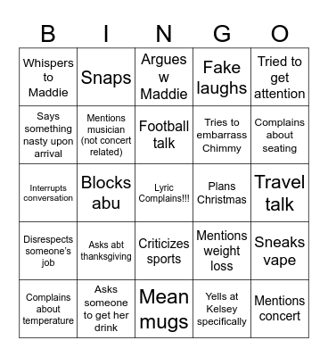 Brunch Bingo Card