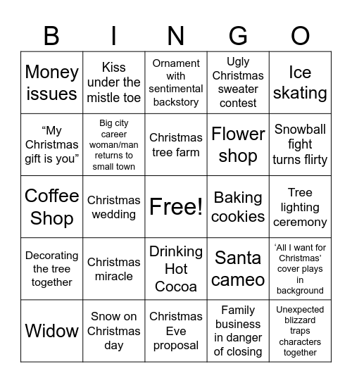 Hallmark Bingo Card