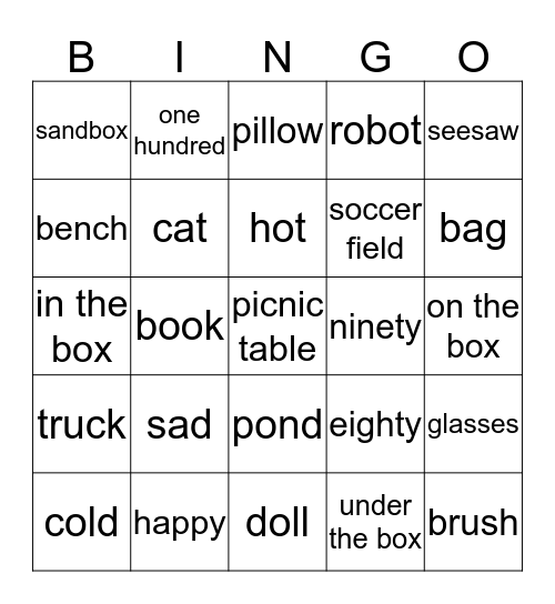 review Bingo Card