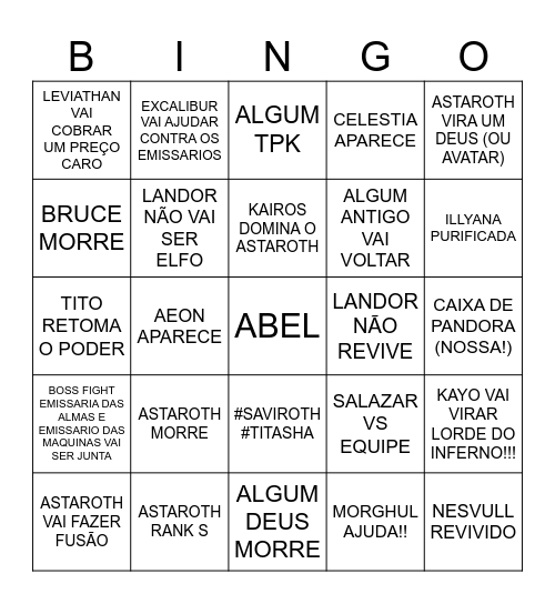 BINGO DE RDA (KAU!!) Bingo Card