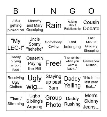 2025 Thanksgiving Bingo Card