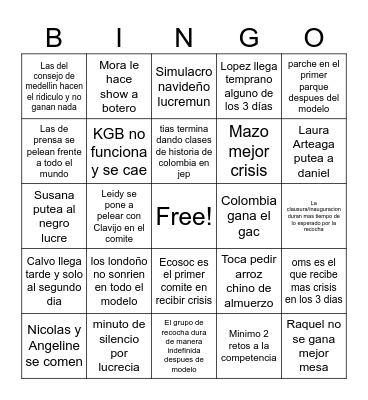 LUCREMUN 2025 Bingo Card