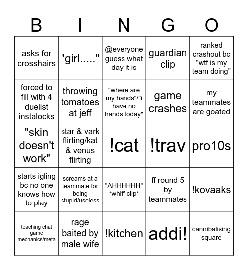 President Bingo Card