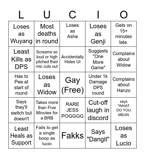 JESS BINGO Card