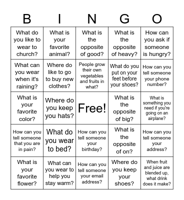 Bingo Card