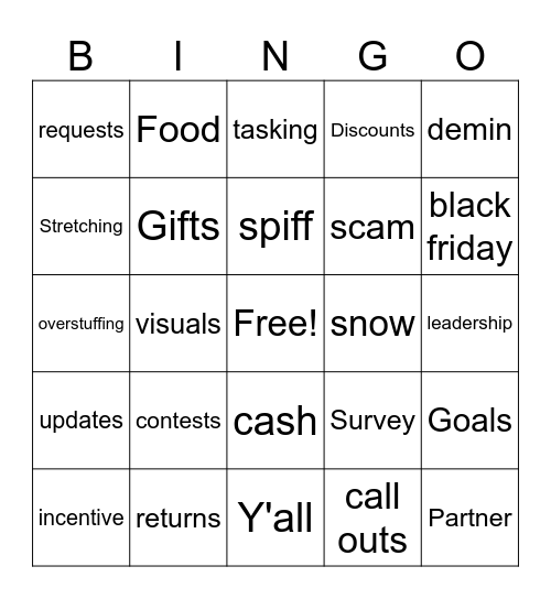 Boot Barn Blackout Bingo Card